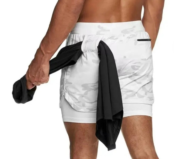 Short de course 2 en 1 pour hommes